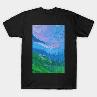 Abstract Acrylic Pour Scenery T-Shirt